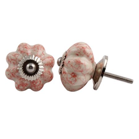 Baby Pink Ceramic Melon Knob